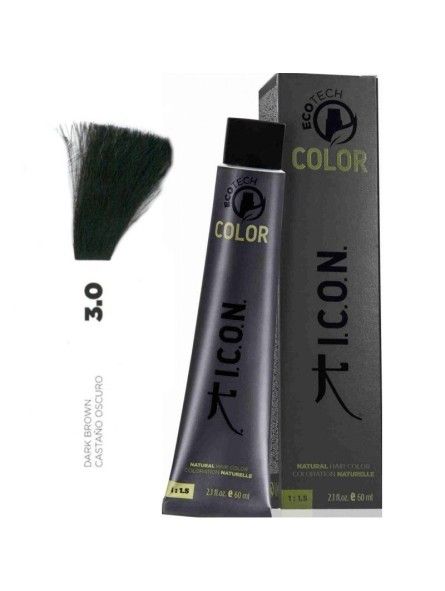 Tinte ICON Ecotech Color Castaño Oscuro 3.0 sin alcohol, amoníaco ni ppd