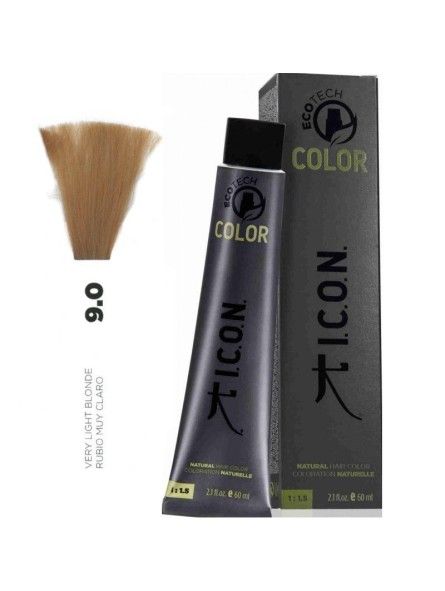 Tinte ICON Ecotech Color Rubio Muy Claro 9.0 sin alcohol, amoníaco ni ppd
