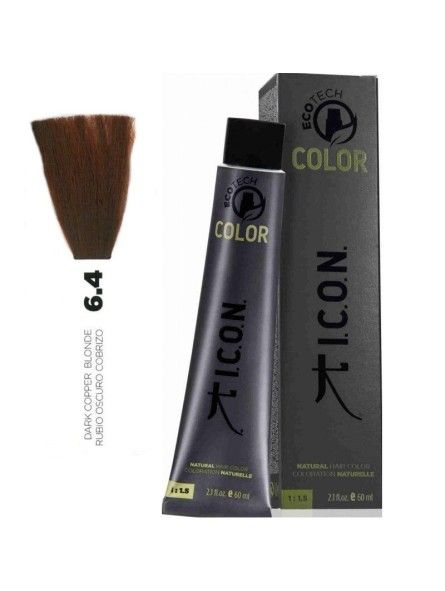 Tinte ICON Ecotech Color Rubio Oscuro Cobrizo 6.4 sin alcohol, amoníaco ni ppd
