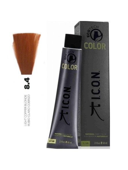 Tinte ICON Ecotech Color Rubio Claro Cobrizo 8.4 sin alcohol, amoníaco ni ppd
