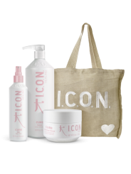 Pack ICON Cure: Champú 1L + Acondicionador + Spray + Bolsa